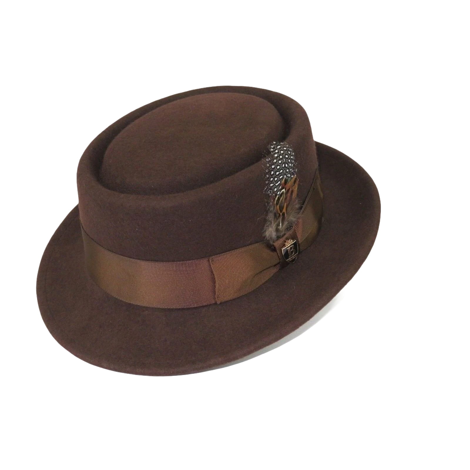 Mens Bruno Capelo Dress Hat Australian Wool Crushable Pork Pie Jazz PP101 Brown - J.Valintin Men's Wear Legend - 73756