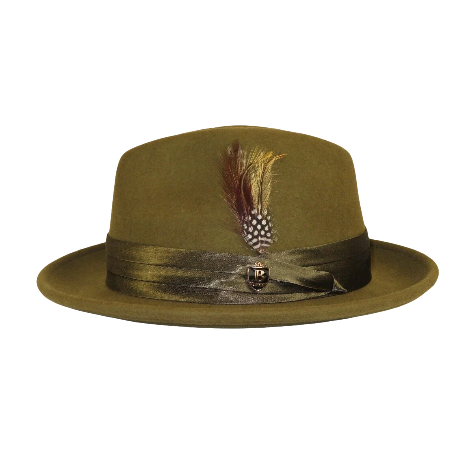 Mens Bruno Capelo Hat Australian Wool Crushable Fedora Giovani Olive Green UN111 - J.Valintin Men's Wear Legend - 73840