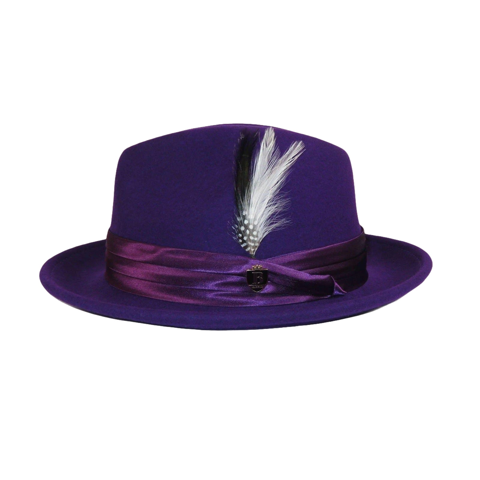 Mens Bruno Capelo Hat Australian Wool Crushable Fedora Giovani UN107 Purple - J.Valintin Men's Wear Legend - UN107 - Purple - S