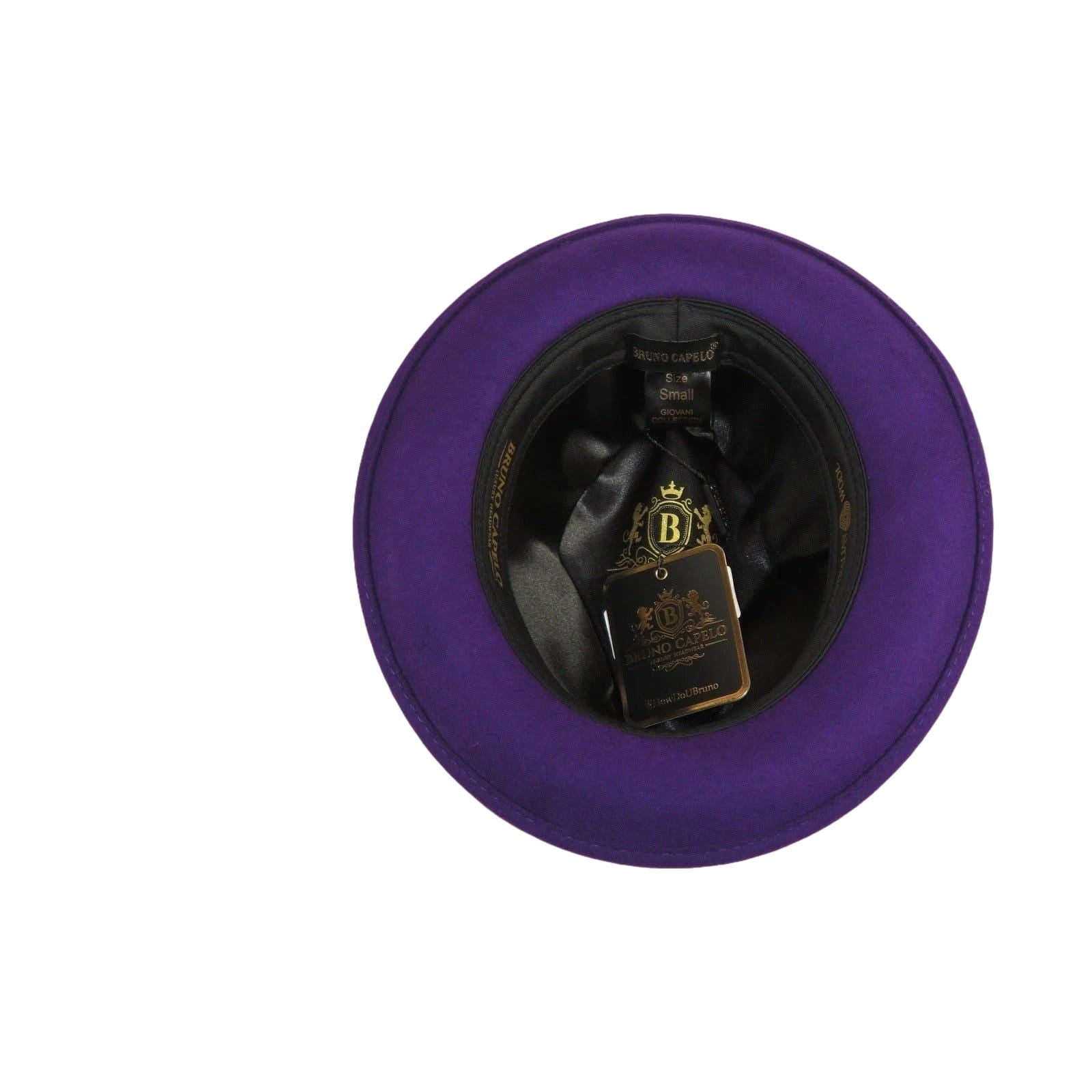 Mens Bruno Capelo Hat Australian Wool Crushable Fedora Giovani UN107 Purple - J.Valintin Men's Wear Legend - UN107 - Purple - S