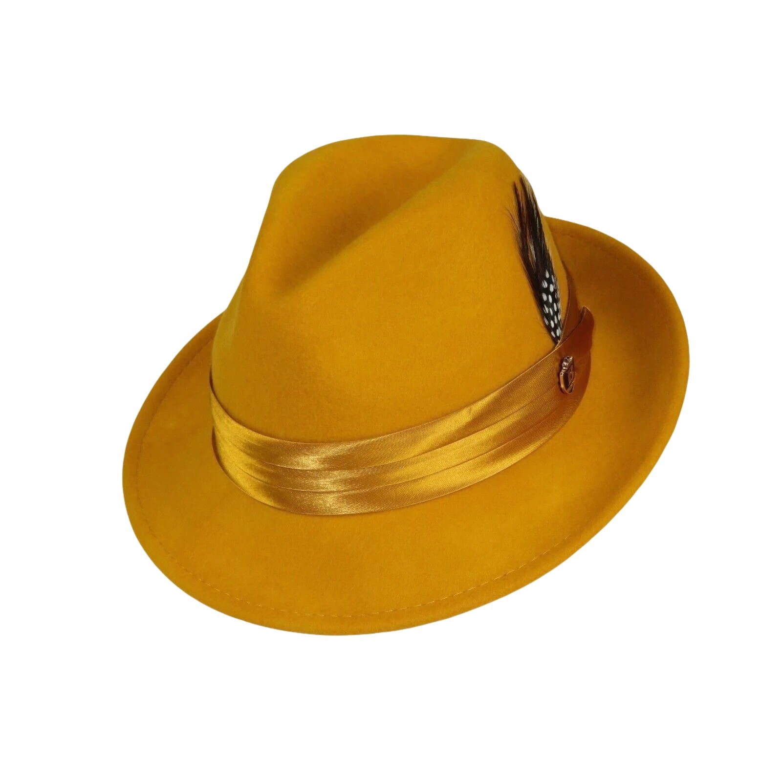 Mens Bruno Capelo Hat Australian Wool Crushable Fedora Giovani Un112 Mustard - J.Valintin Men's Wear Legend - 94530