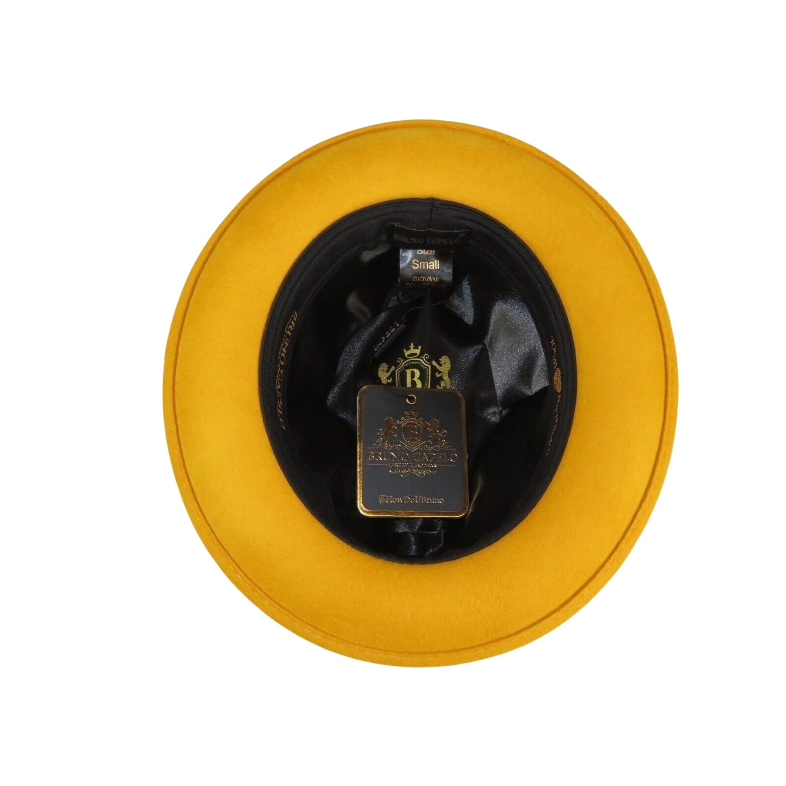 Mens Bruno Capelo Hat Australian Wool Crushable Fedora Giovani Un112 Mustard - J.Valintin Men's Wear Legend - 94530