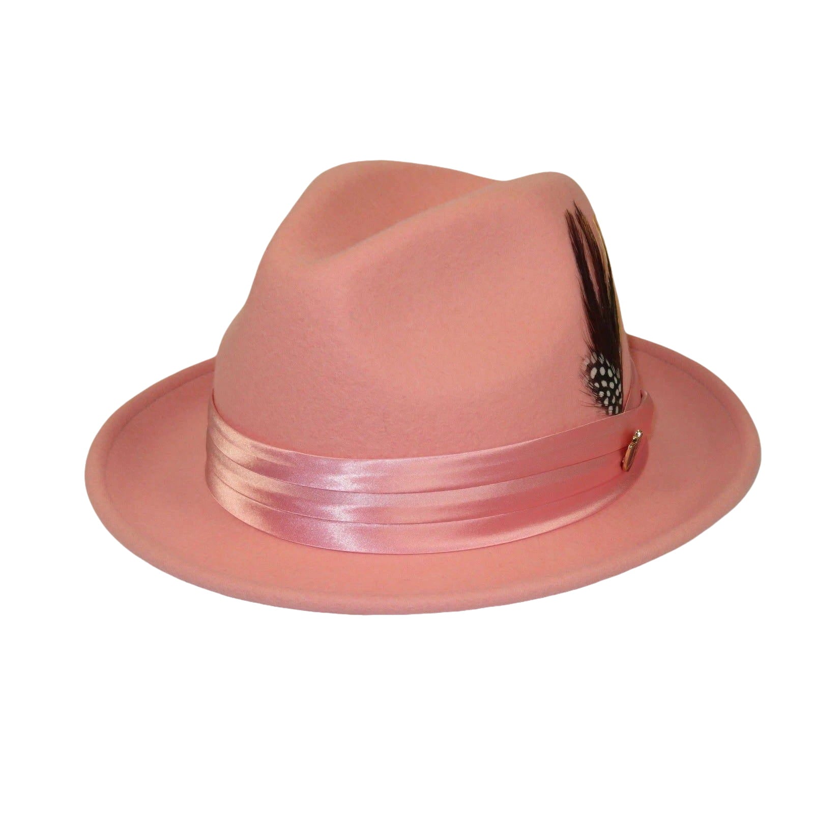 Mens Bruno Capelo Hat Australian Wool Crushable Fedora Giovani UN126 Pink - J.Valintin Men's Wear Legend - UN126 - Pink - S