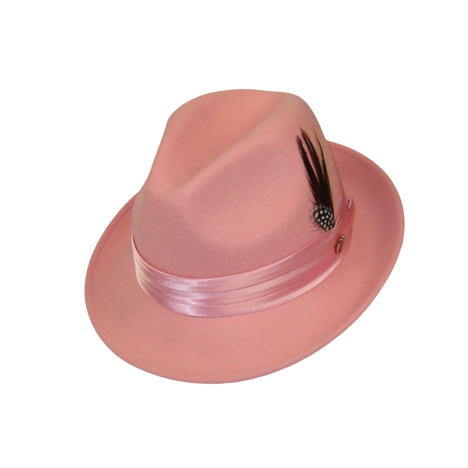 Mens Bruno Capelo Hat Australian Wool Crushable Fedora Giovani UN126 Pink - J.Valintin Men's Wear Legend - UN126 - Pink - S