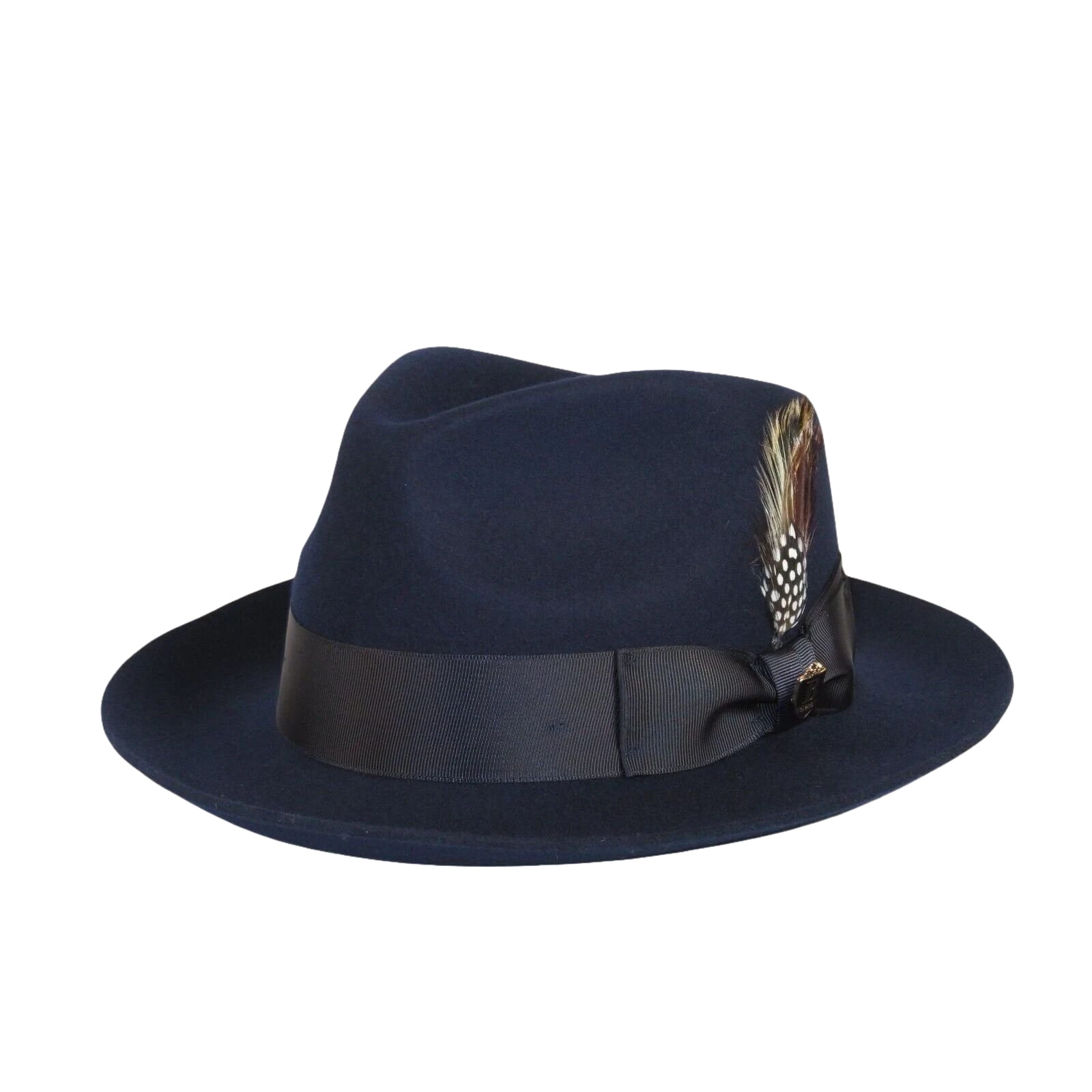 Mens Bruno Capelo Hat Australian Wool Fedora Teardrop Crown Fabio FB224 Navy - J.Valintin Men's Wear Legend - 2067