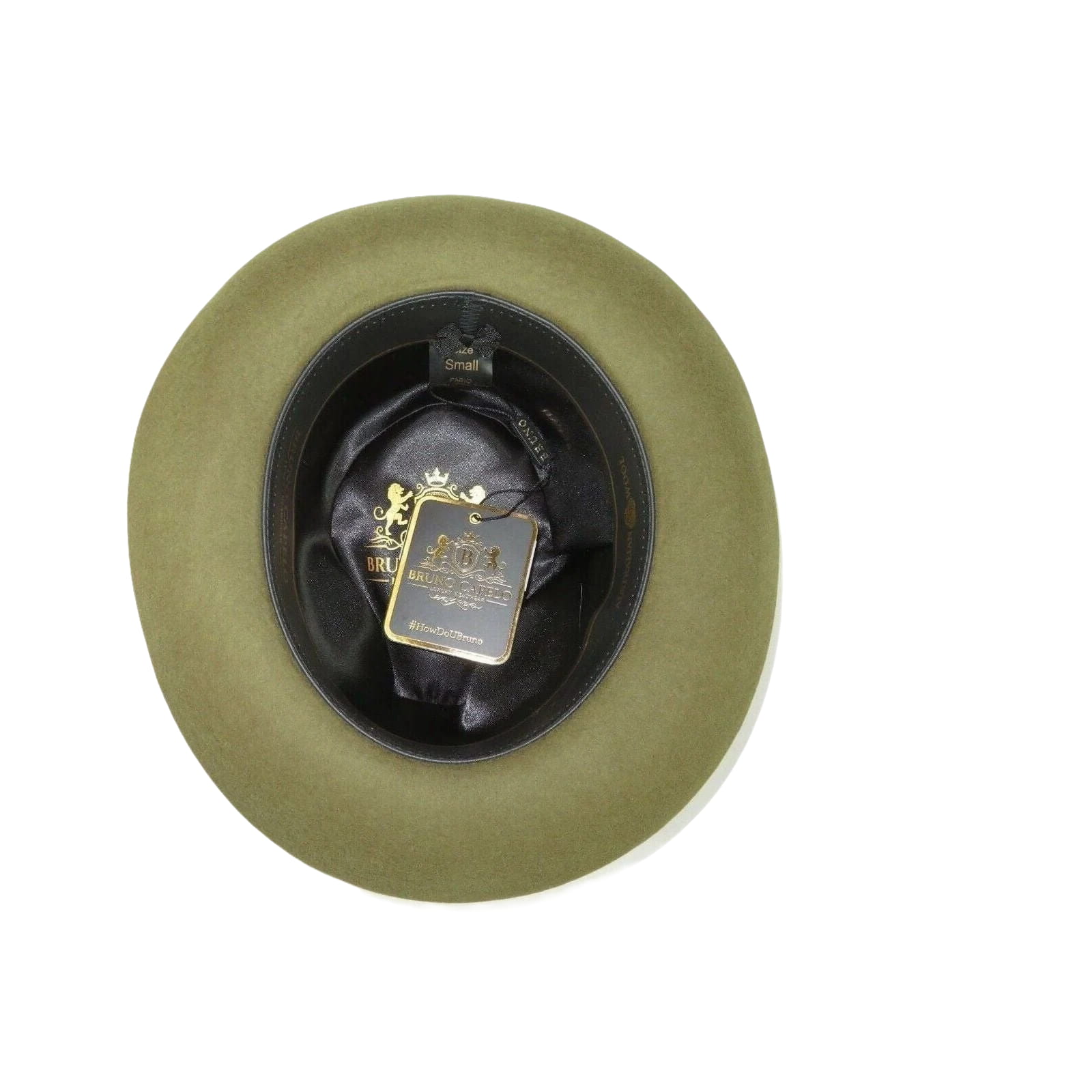 Mens Bruno Capelo Hat Australian Wool Fedora Teardrop Crown Fabio FB229 Olive - J.Valintin Men's Wear Legend - 16234