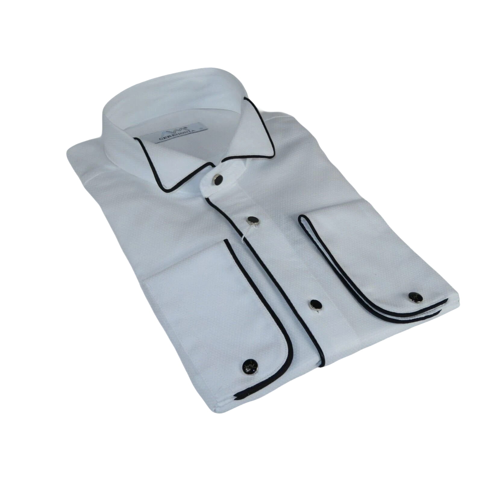 Mens CEREMONIA Tuxedo Formal Shirt 100% Cotton Turkey Slim Fit 3061 13 AB white - J.Valintin Men's Wear Legend - 97095