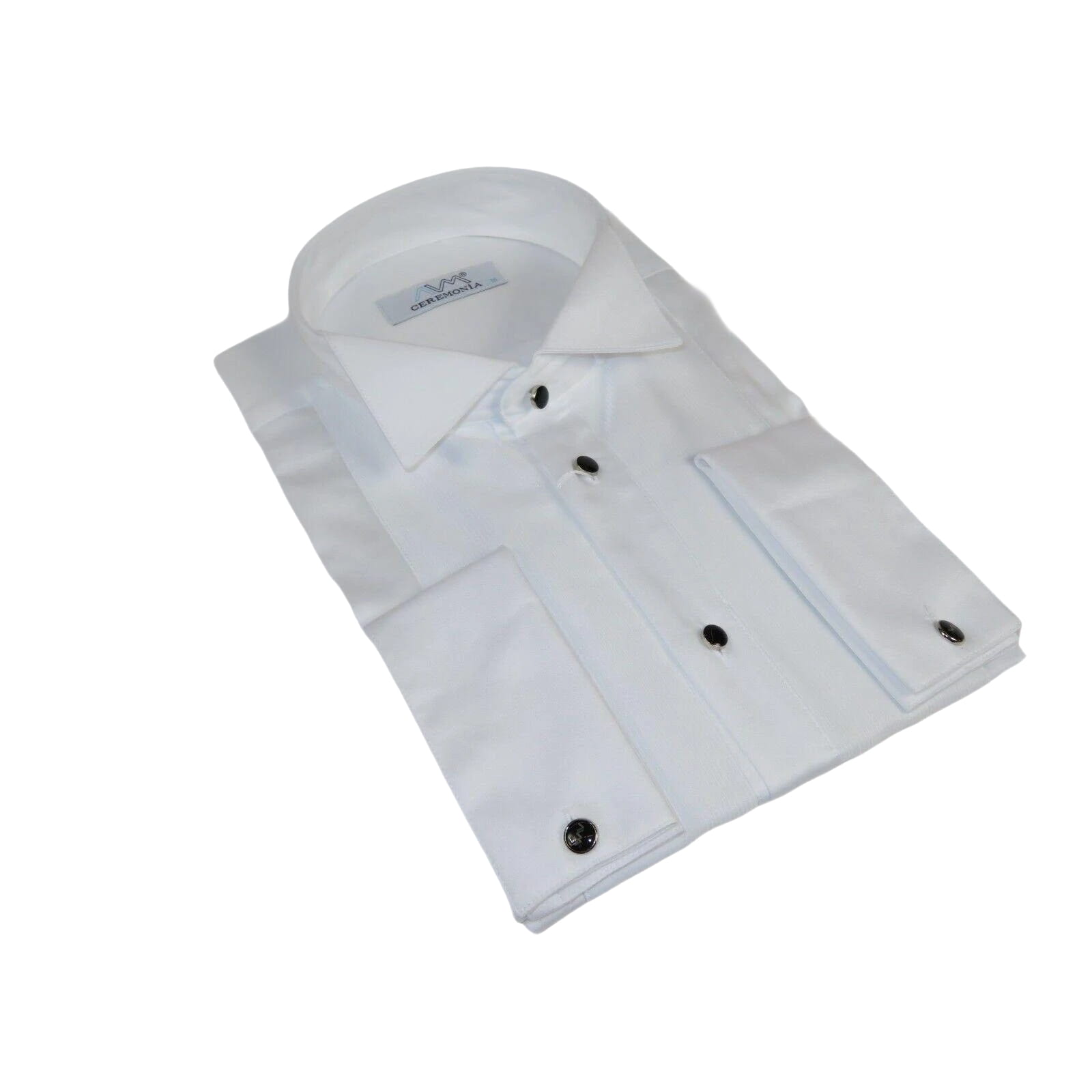 Mens CEREMONIA Tuxedo Formal Shirt 100% Cotton Turkey Slim Fit #stn 13 ATD White - J.Valintin Men's Wear Legend - 97009