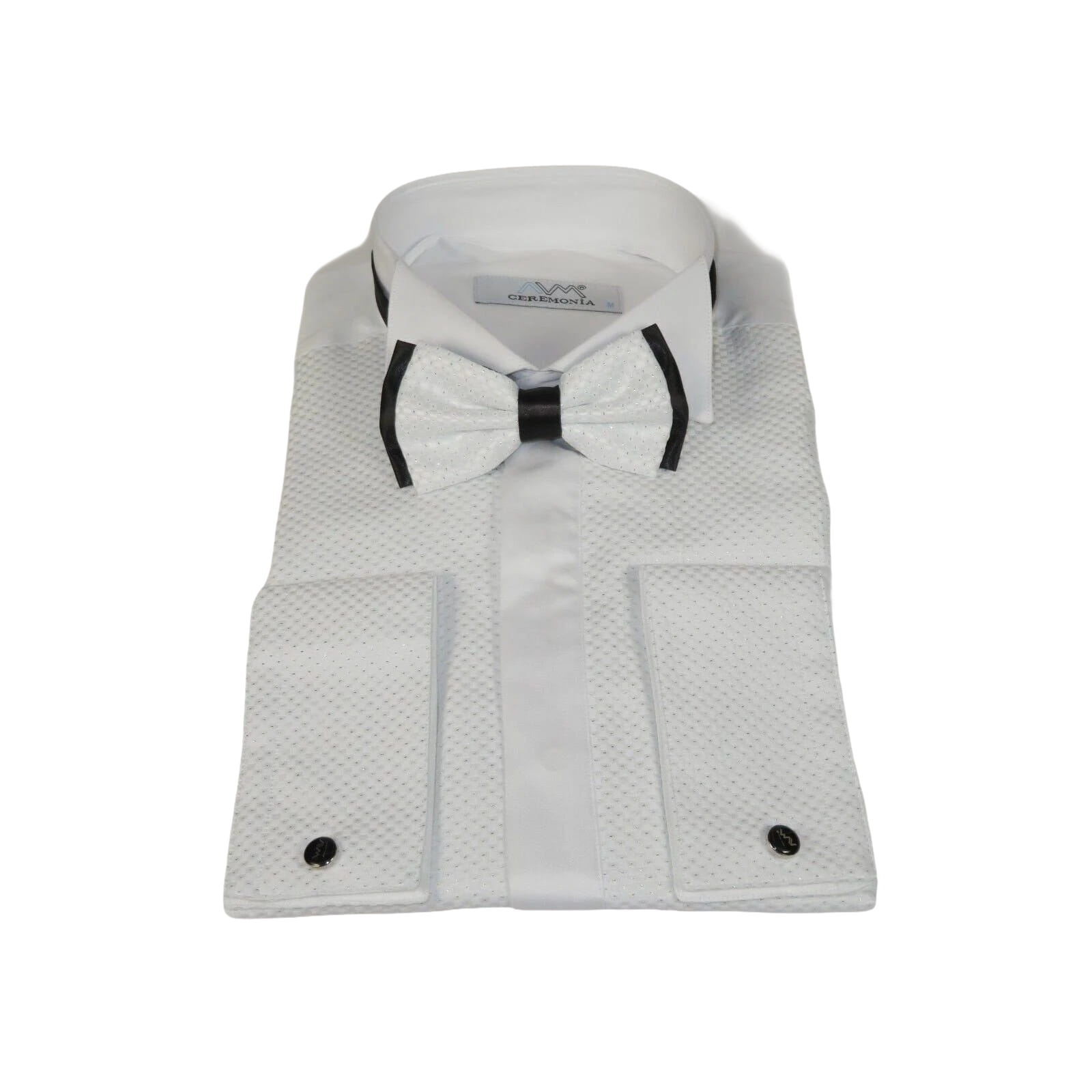 Mens CEREMONIA Tuxedo Formal Shirt 100% Cotton Turkey Slim Fit #stn 13 jkp White - J.Valintin Men's Wear Legend - 97090