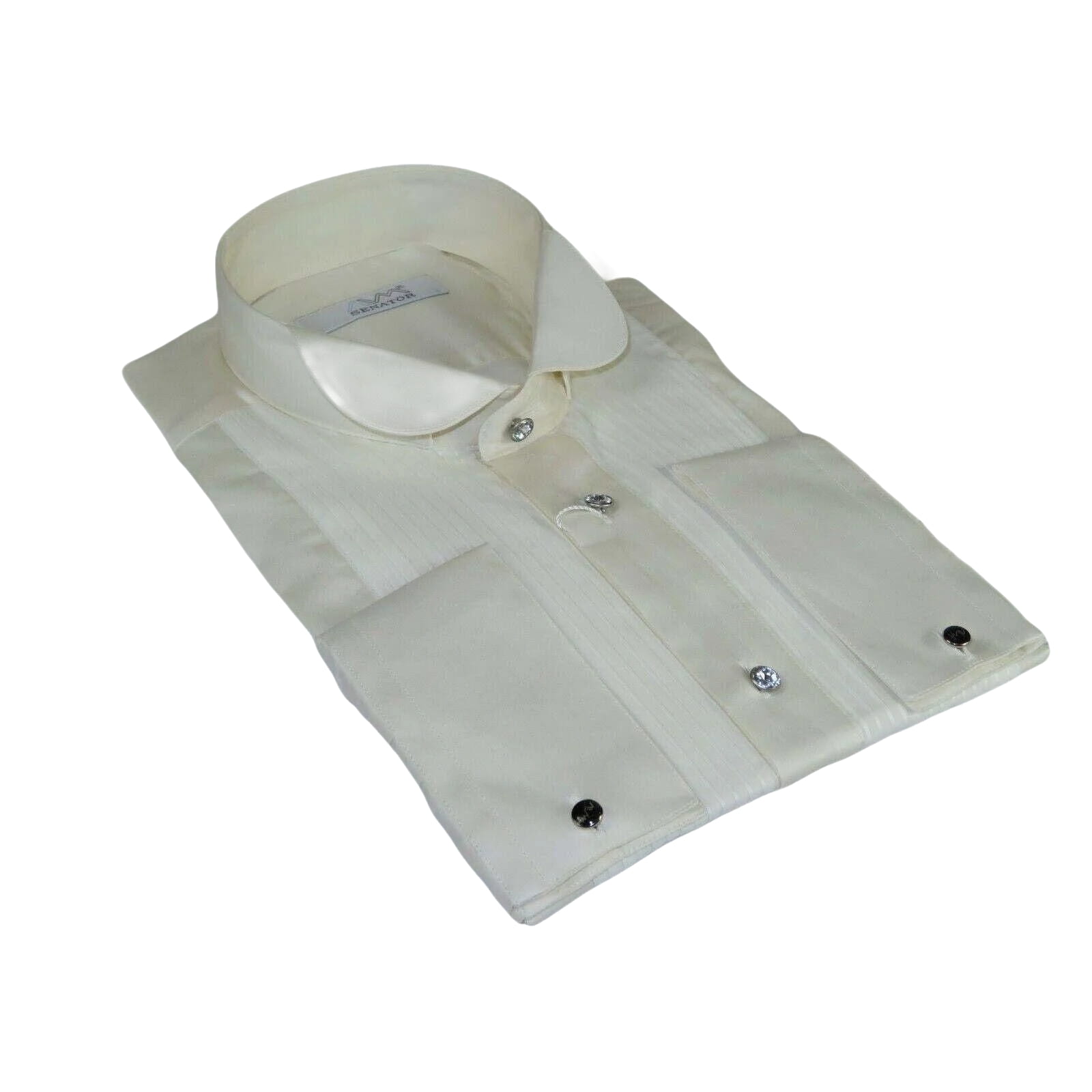 Mens CEREMONIA Tuxedo Formal Shirt 100% Cotton Turkey Slim Fit #stn 17 abt ivory - J.Valintin Men's Wear Legend - 97004