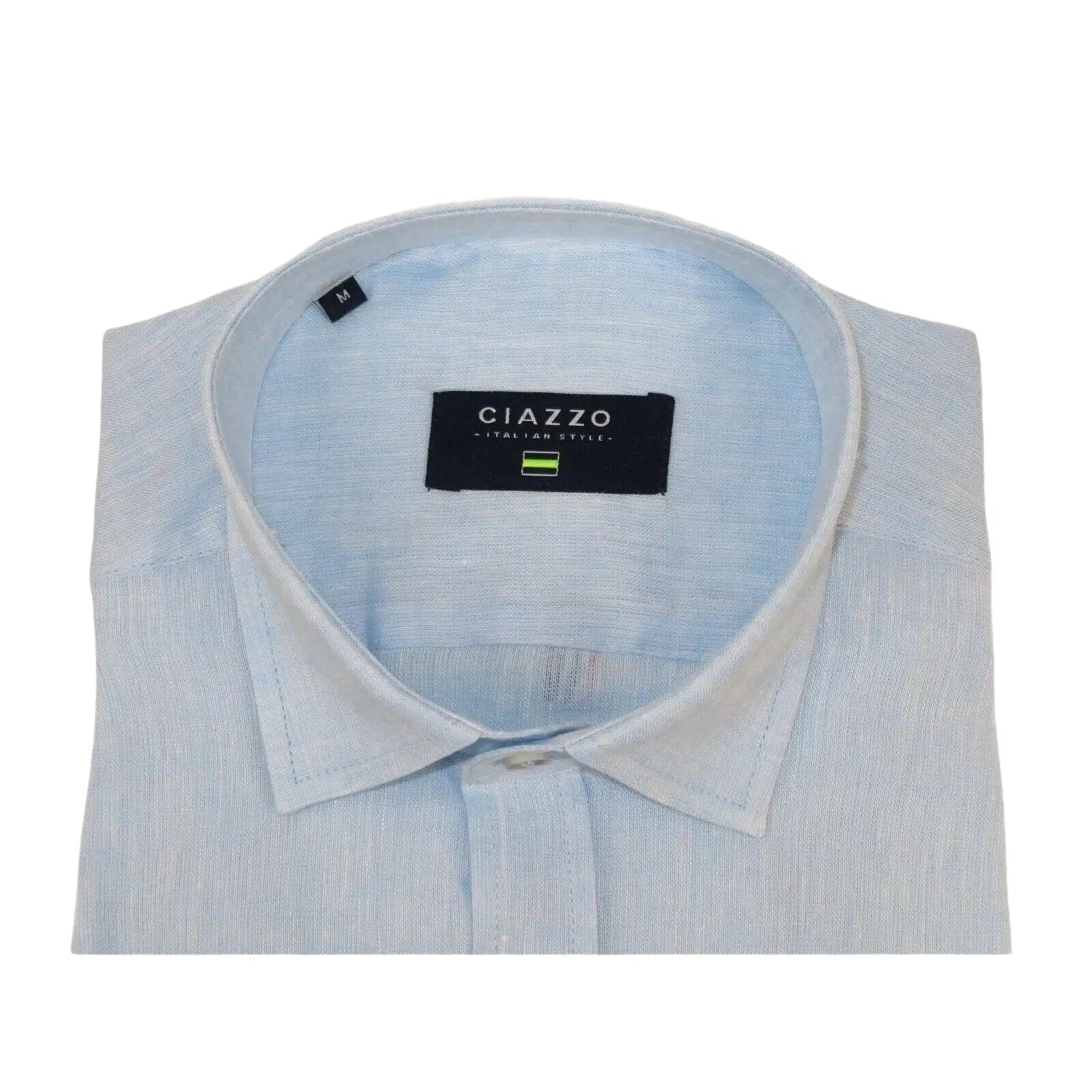 Men's Ciazzo Turkey 100% Linen Breathable Shirt Short Sleeves #Linen 19 Lt BLue - J.Valintin Men's Wear Legend - 101083