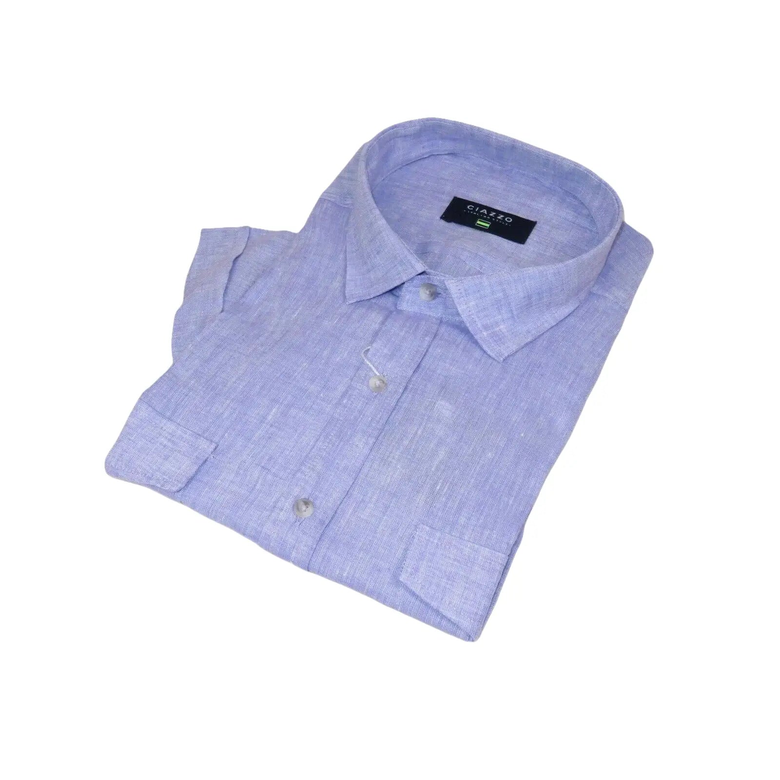 Men's Ciazzo Turkey 100% Linen Breathable Shirt Short Sleeves #Linen 65 Lavender - J.Valintin Men's Wear Legend - 101087