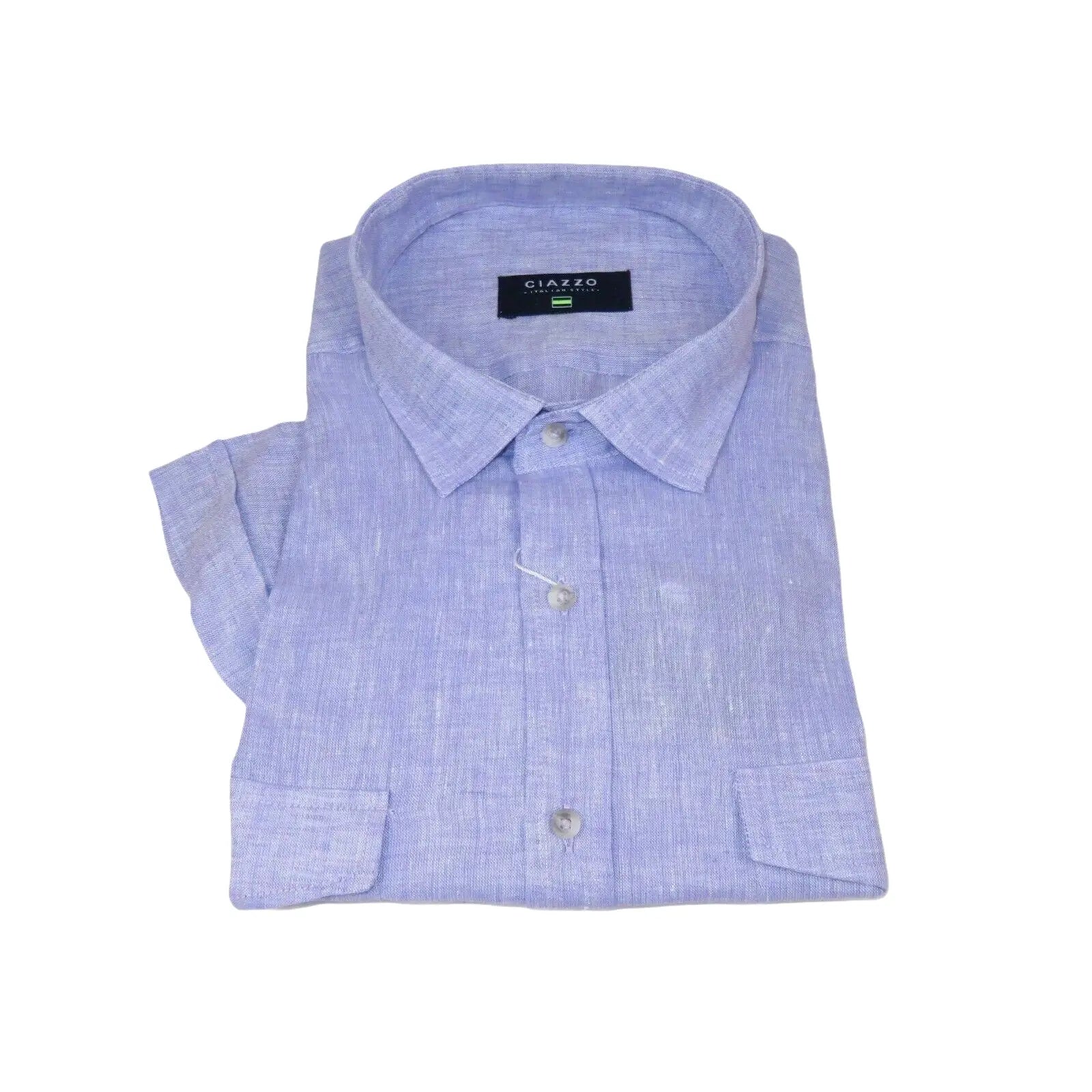 Men's Ciazzo Turkey 100% Linen Breathable Shirt Short Sleeves #Linen 65 Lavender - J.Valintin Men's Wear Legend - 101087