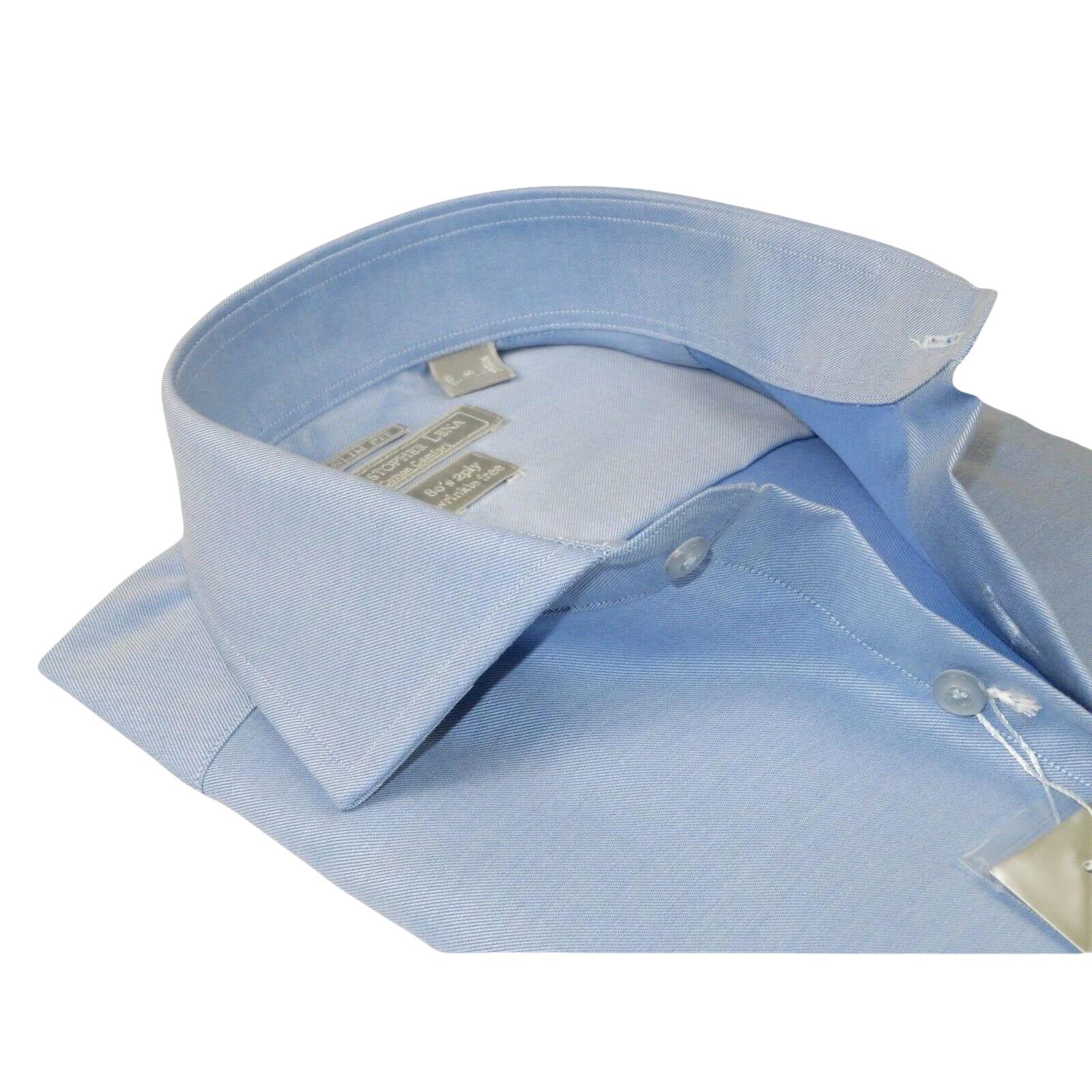 Men's Dress Shirt Christopher Lena 100% Cotton Wrinkle Free C507RSSR Blue Slim - J.Valintin Men's Wear Legend - 92299