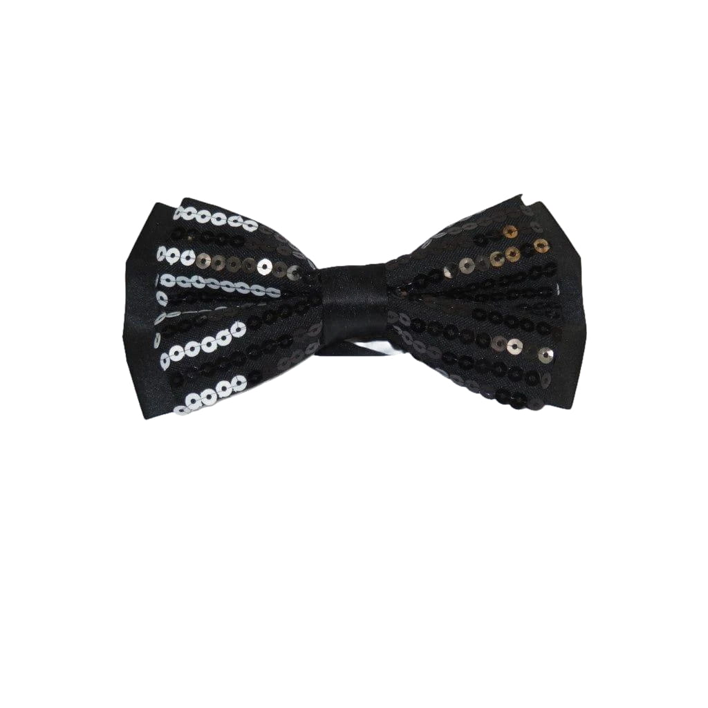 Mens Formal Bow Tie/Hankie Insomnia by Manzini Floral Sequins MZE140 White black - J.Valintin Men's Wear Legend - 71147