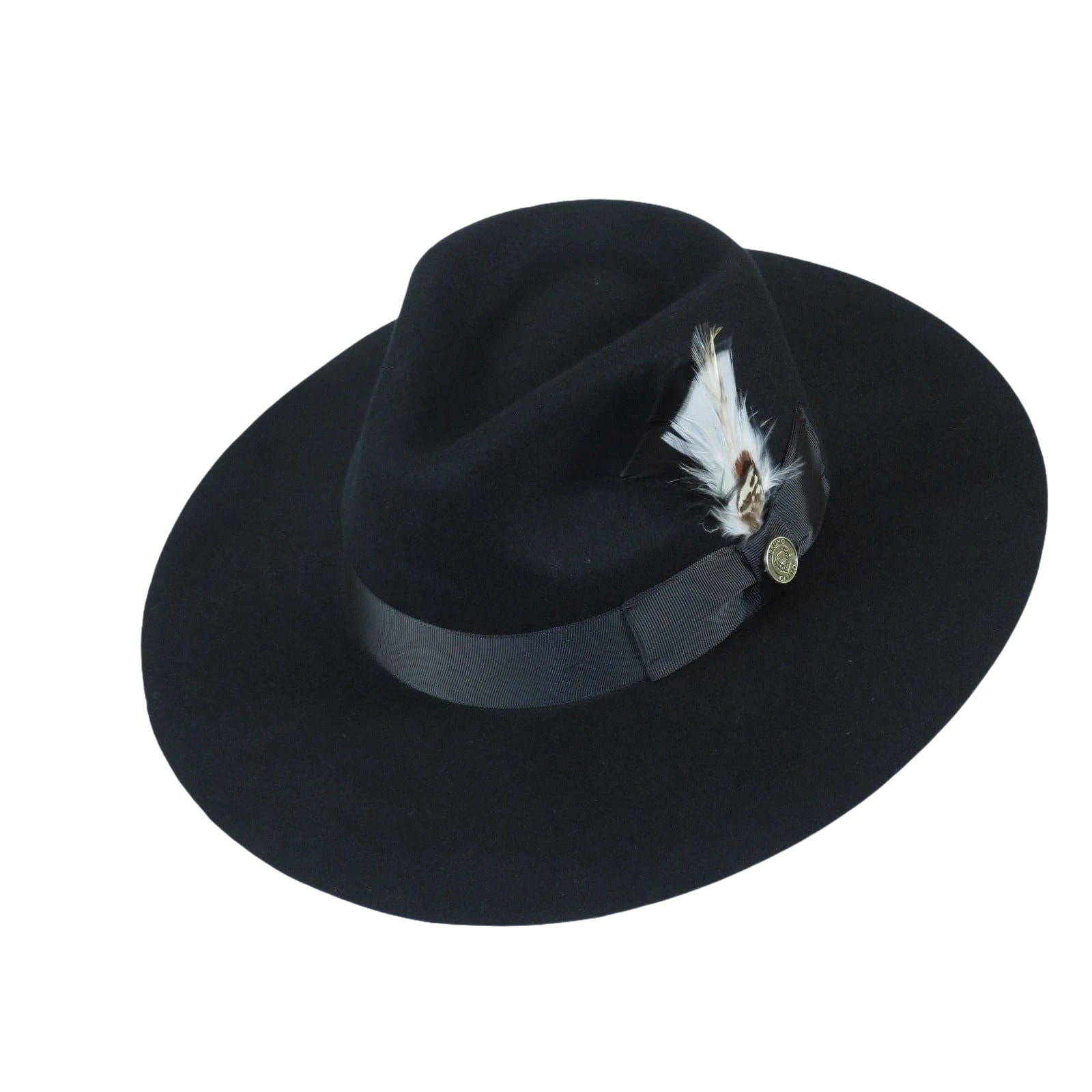 Mens Hat By BRUNO CAPELO Australian Wool Wide Brim Fedora Duke DU720 Black - J.Valintin Men's Wear Legend - DU720 - Black - S