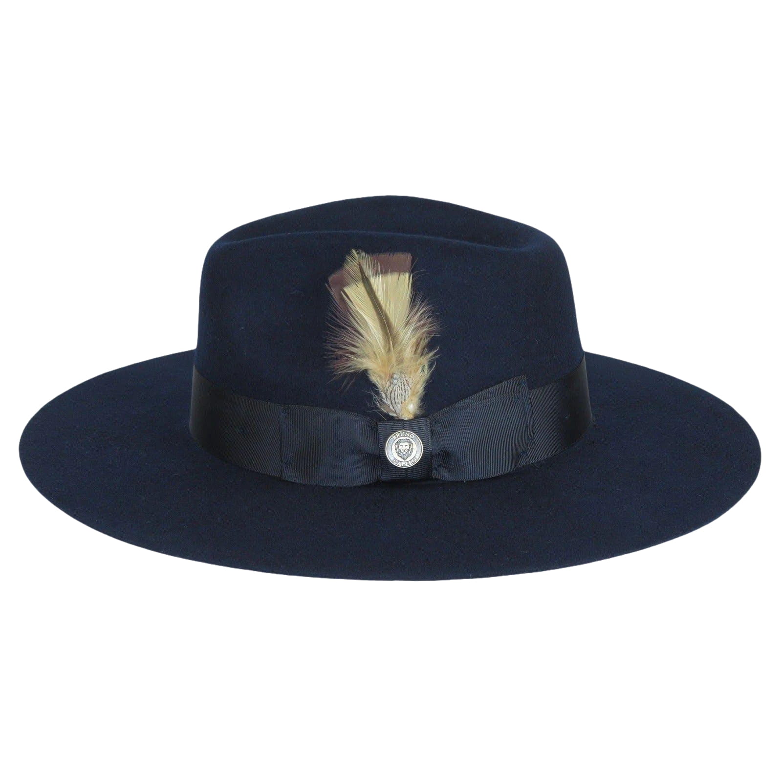 Mens Hat By BRUNO CAPELO Australian Wool Wide Brim Fedora Duke DU722 Navy - J.Valintin Men's Wear Legend - DU722 - Navy - S