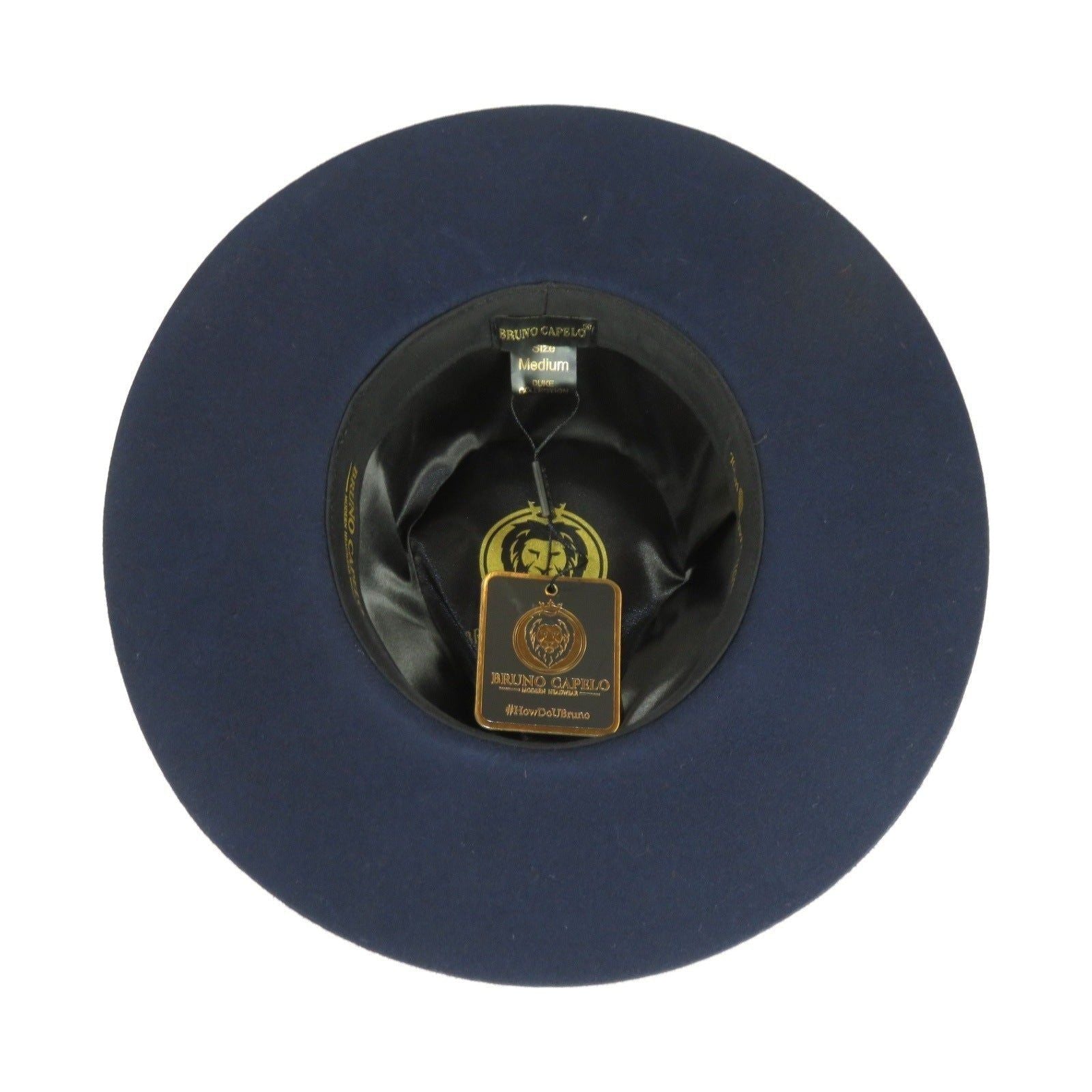 Mens Hat By BRUNO CAPELO Australian Wool Wide Brim Fedora Duke DU722 Navy - J.Valintin Men's Wear Legend - DU722 - Navy - S