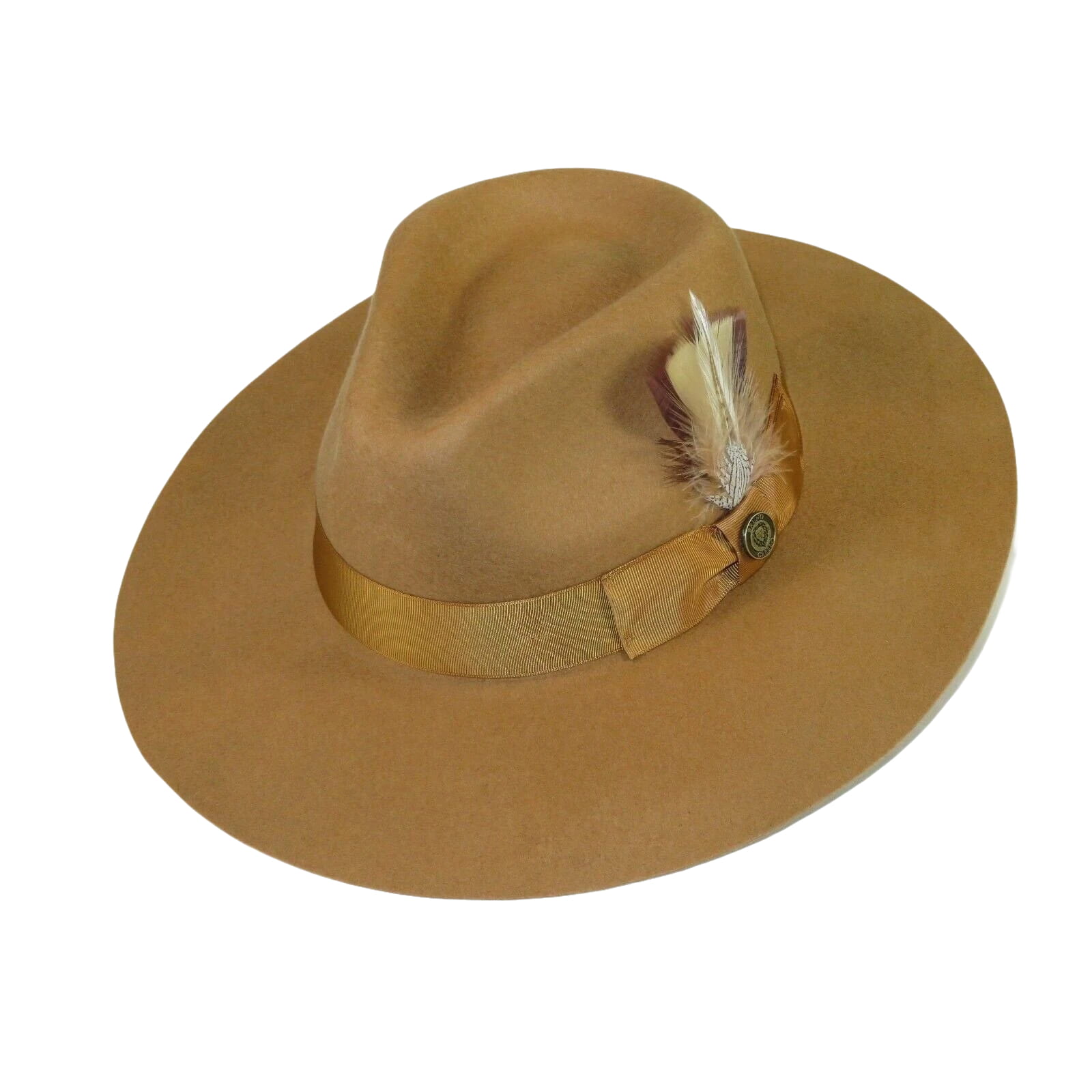 Mens Hat By BRUNO CAPELO Australian Wool Wide Brim Fedora Duke DU723 Acorn Camel - J.Valintin Men's Wear Legend - 93421