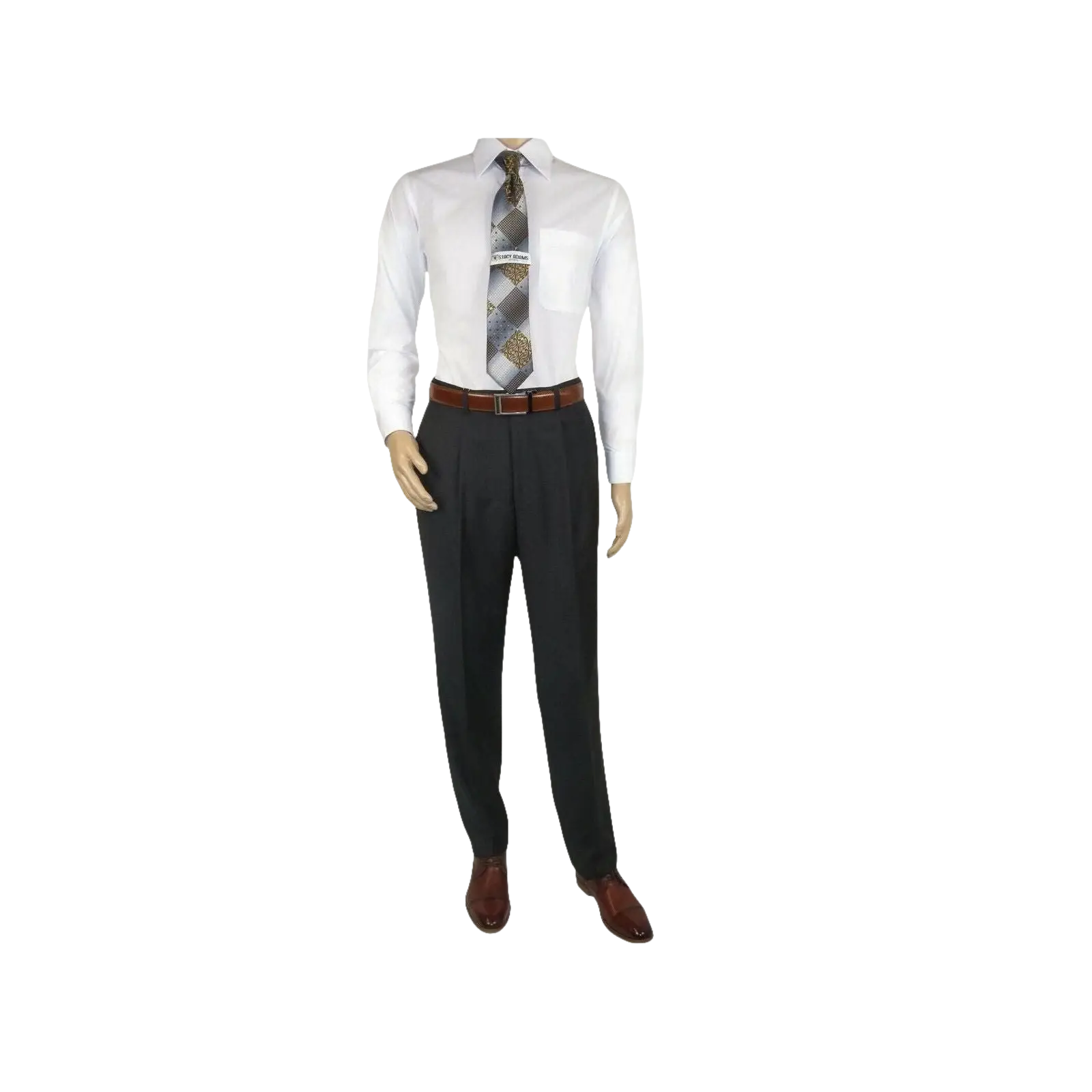Men's MANTONI Pleated Pants 100% Wool Super 140's Classic Fit 46306 - 3 Charcoal - J.Valintin Men's Wear Legend - 8308