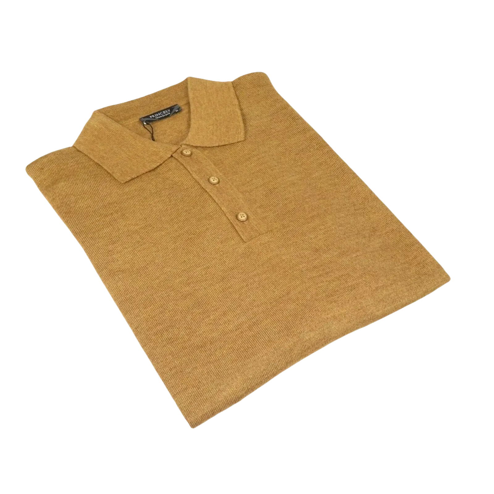 Mens PRINCELY Soft Merinos Wool Sweater Knits Lightweight Polo 1011 - 40 Cognac - J.Valintin Men's Wear Legend - 96594