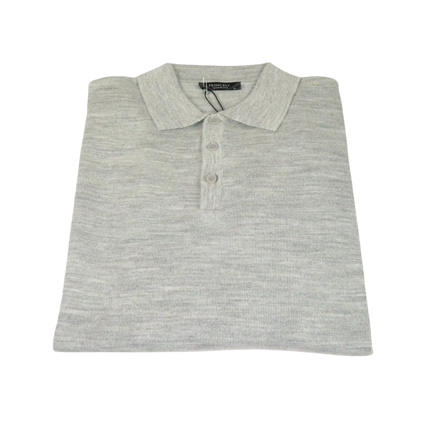 Mens PRINCELY Soft Merinos Wool Sweater Knits Lightweight Polo 1011 - 40 Silver - J.Valintin Men's Wear Legend - 96626