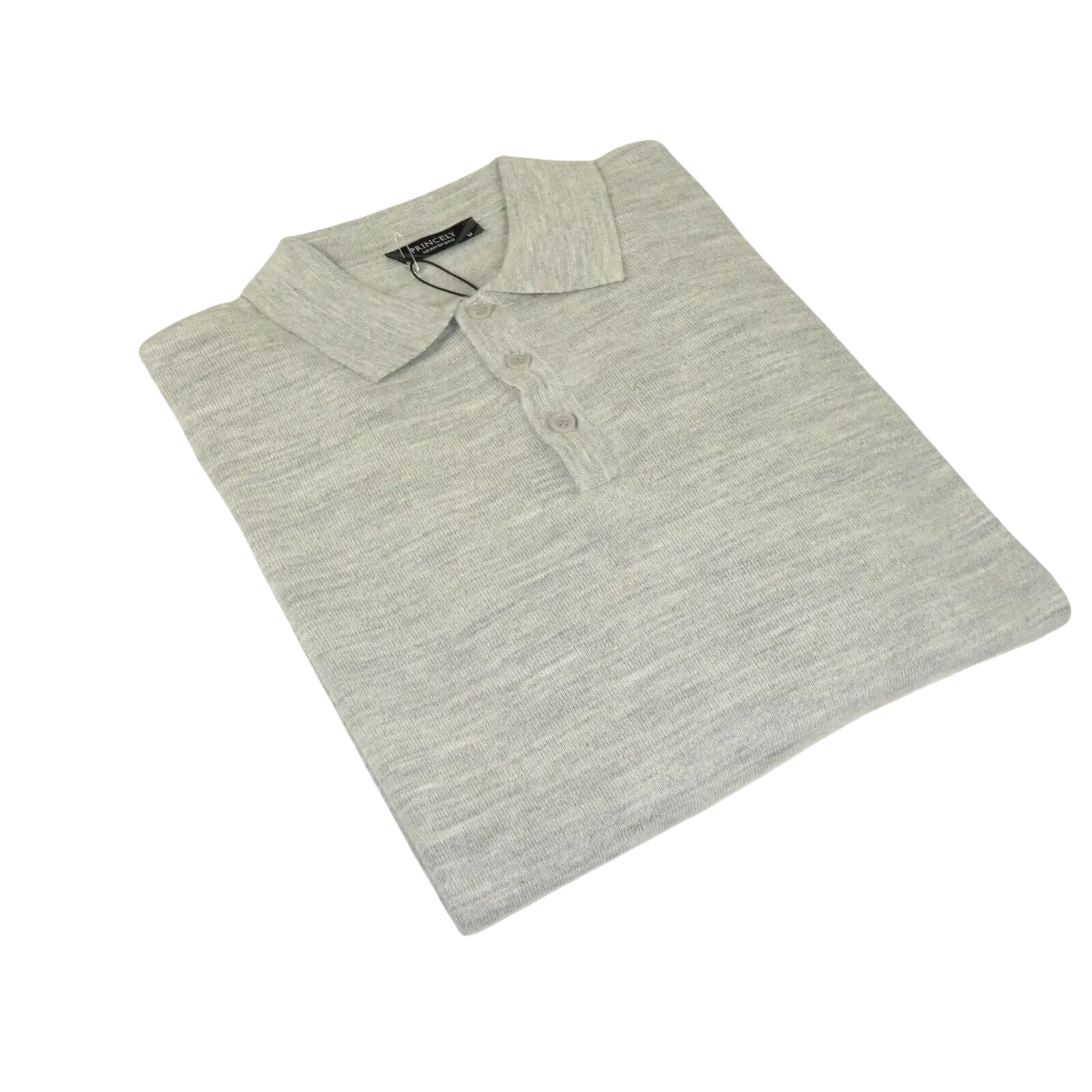 Mens PRINCELY Soft Merinos Wool Sweater Knits Lightweight Polo 1011 - 40 Silver - J.Valintin Men's Wear Legend - 96626