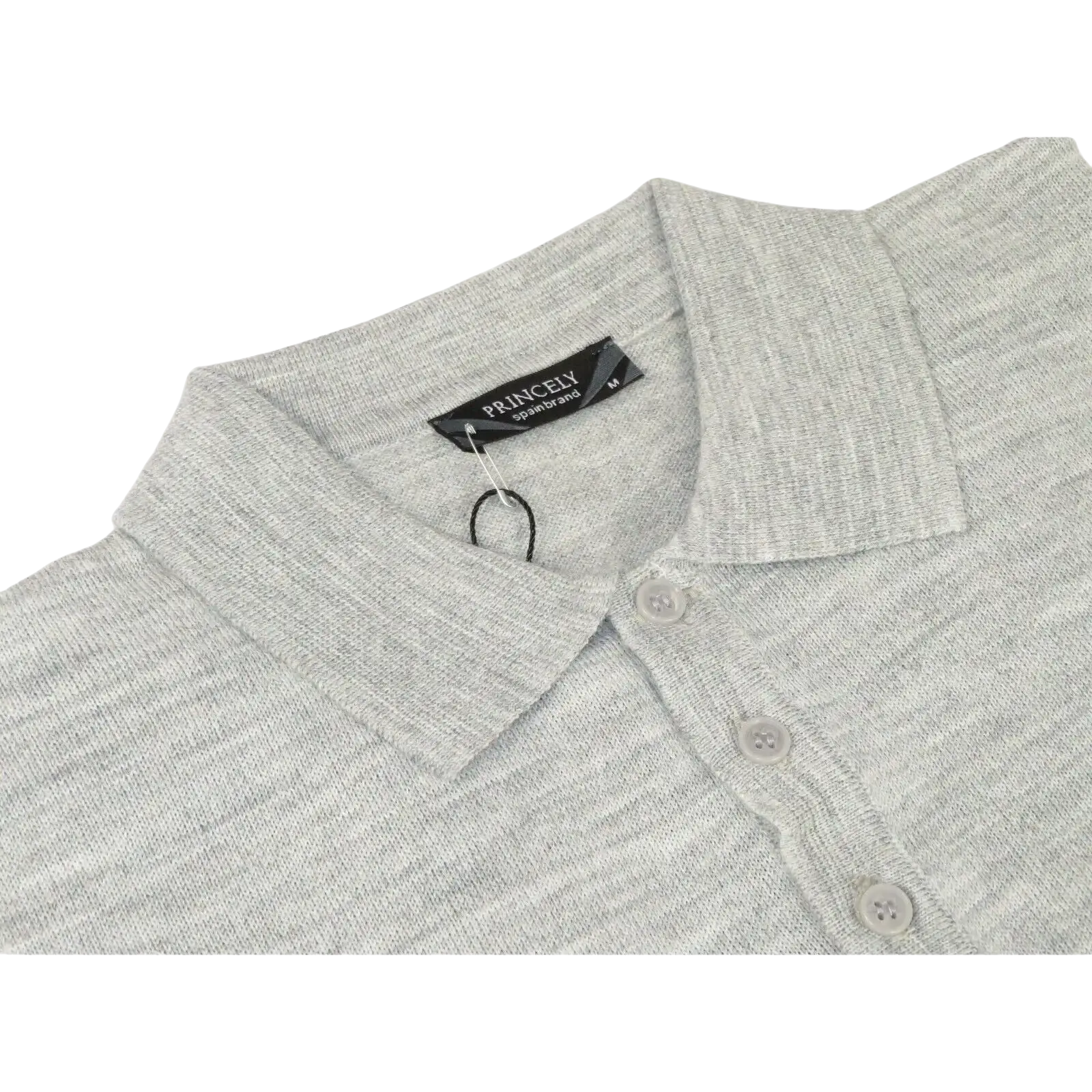 Mens PRINCELY Soft Merinos Wool Sweater Knits Lightweight Polo 1011 - 40 Silver - J.Valintin Men's Wear Legend - 96626