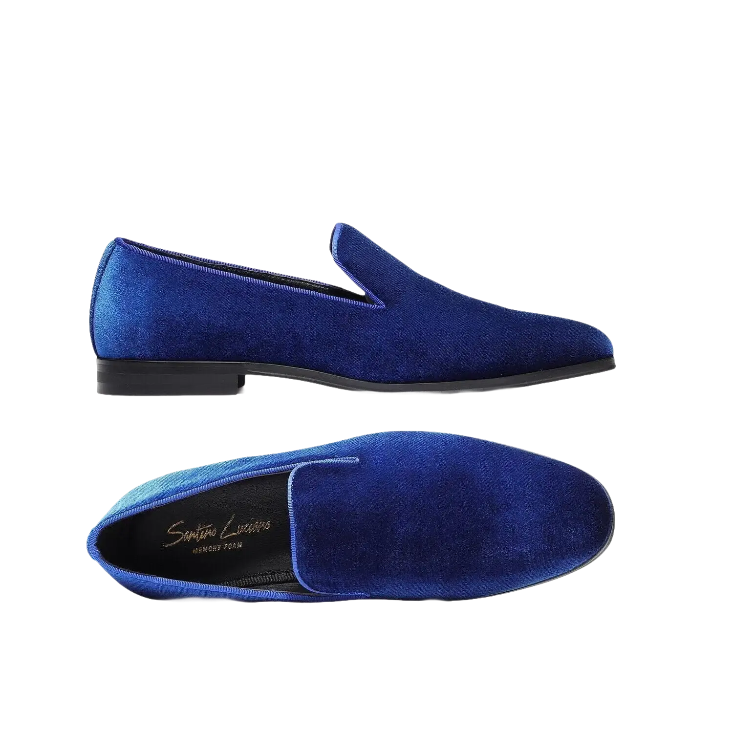 Mens Santino Luciano Shoes Soft Velvet Slip on Loafer Formal C351 Royal Blue Mens Santino Luciano Shoes Soft Velvet Slip on Loafer Formal C351 Royal Blue