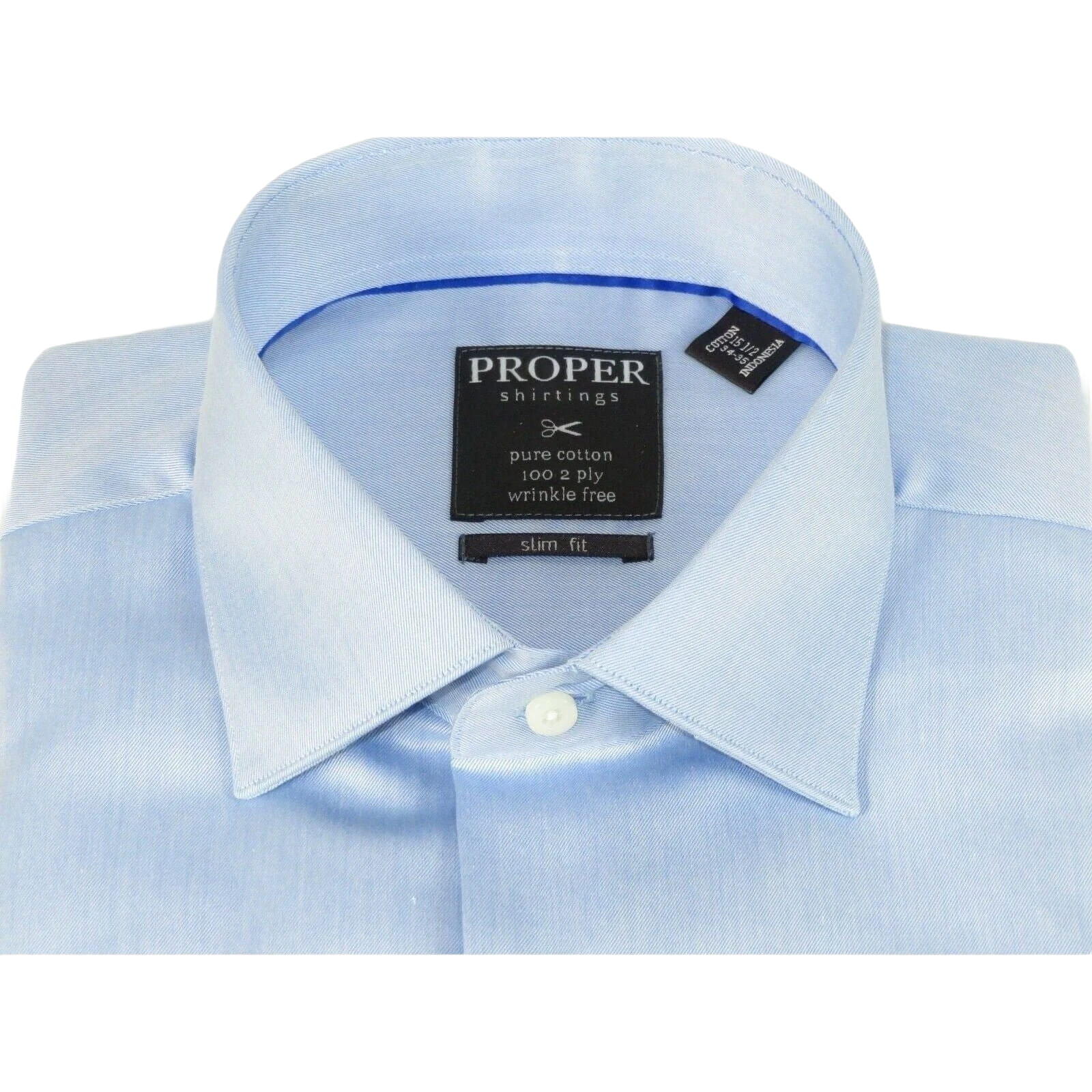 Men's Shirt Christopher Lena PROPER 100% Cotton Wrinkle Free p720ttsr Blue Slim - J.Valintin Men's Wear Legend - 92455