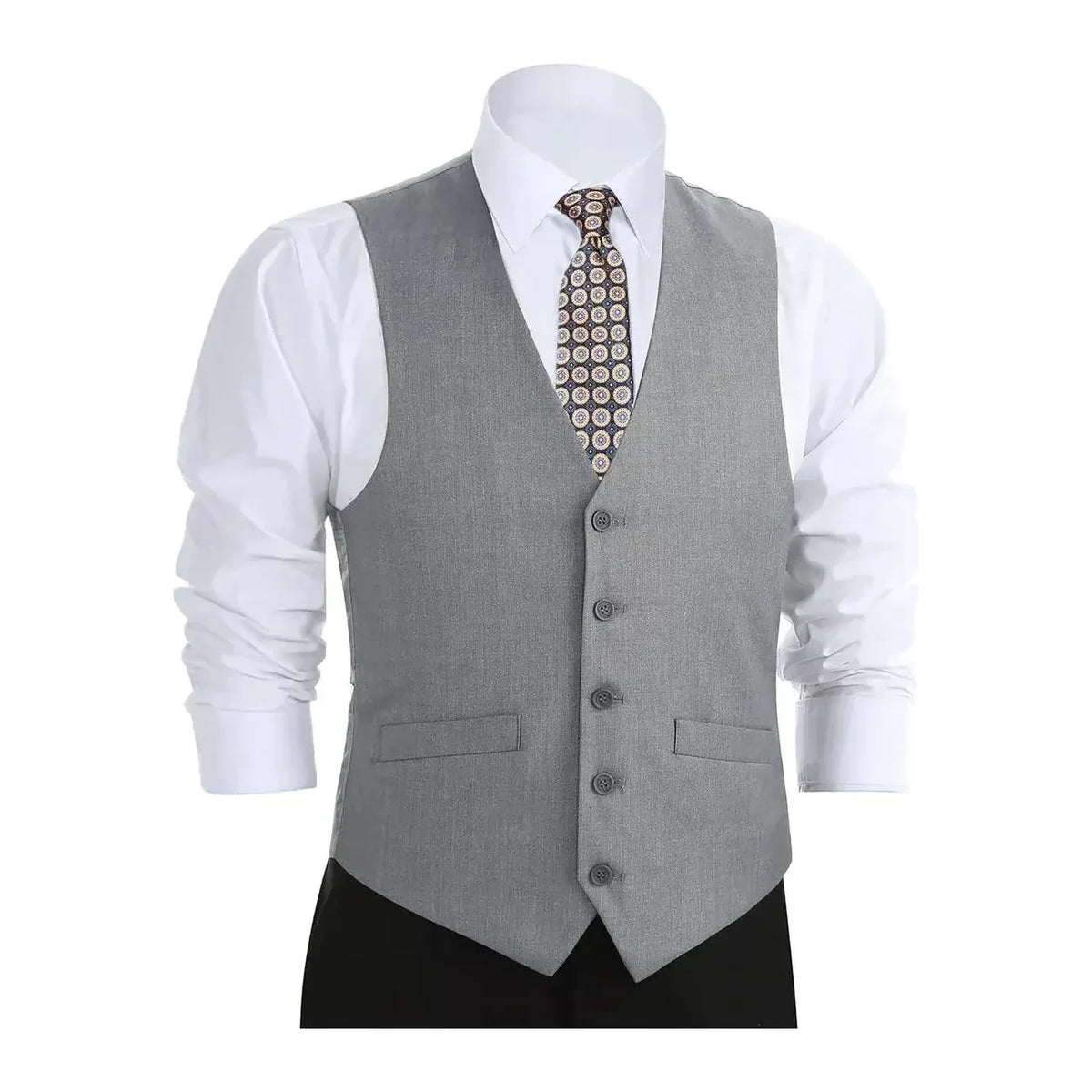 Men's Renoir Suit Vest V-neck Adjustable Strap 5Button