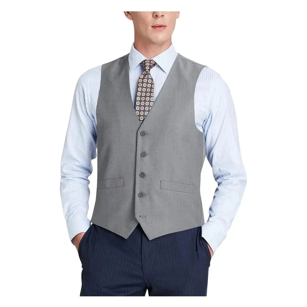 Men's Renoir Suit Vest V-neck Adjustable Strap 5Button
