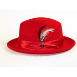 Men Bruno Capelo Hat Australian Wool soft Crushable Fedora Giovani Un105 Red