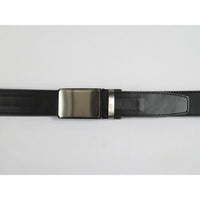 Men VALENTINI Leather Track Belt Adjustable Removable Buckle V519 Black