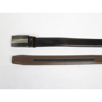 Men VALENTINI Leather Track Belt Adjustable Removable Buckle V531 Black