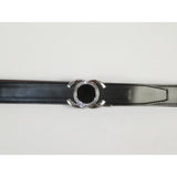 Men VALENTINI Leather Track Belt Medallion Fancy Designer V533-S Black