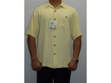 Mens Maze 100% Silk Short Sleeves Shirt By Beyond Paradise 3005 Yellow Casual