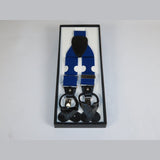 ELEGANT Suspenders Clip on and Button Option for Slacks or Pants Royal Blue