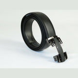 Mens VALENTINI Leather Belt Automatic Adjustable Removable Buckle RT009 Black