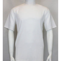 Men dress up Tshirt  Log in uomo Crew Neck Corded Short Sleeves 218 White