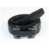 Mens VALENTINI Leather Belt Automatic Adjustable Removable Buckle RT009 Black