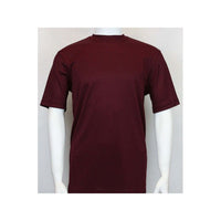 Men Dressy T-Shirt  Log-In Uomo Soft Crew Neck Silky Short Sleeves 218 Burgundy