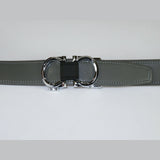 Mens VALENTINI Leather Belt Automatic Adjustable Removable Buckle V506S Gray