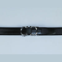 Mens VALENTINI Leather Belt Automatic Adjustable Removable Buckle V506S black