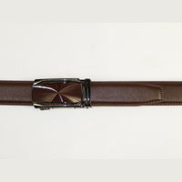 Mens VALENTINI Leather Belt Automatic Adjustable Removable Buckle RT031 Brown