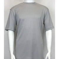 Mens Dressy T-Shirt Log-In Uomo Crew Neck Corded Short Sleeves 218 Light Gray