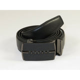 Mens VALENTINI Leather Belt Automatic Adjustable Removable Buckle RT002 Black