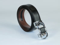Mens VALENTINI Leather Belt Automatic Adjustable Removable Buckle V506S black