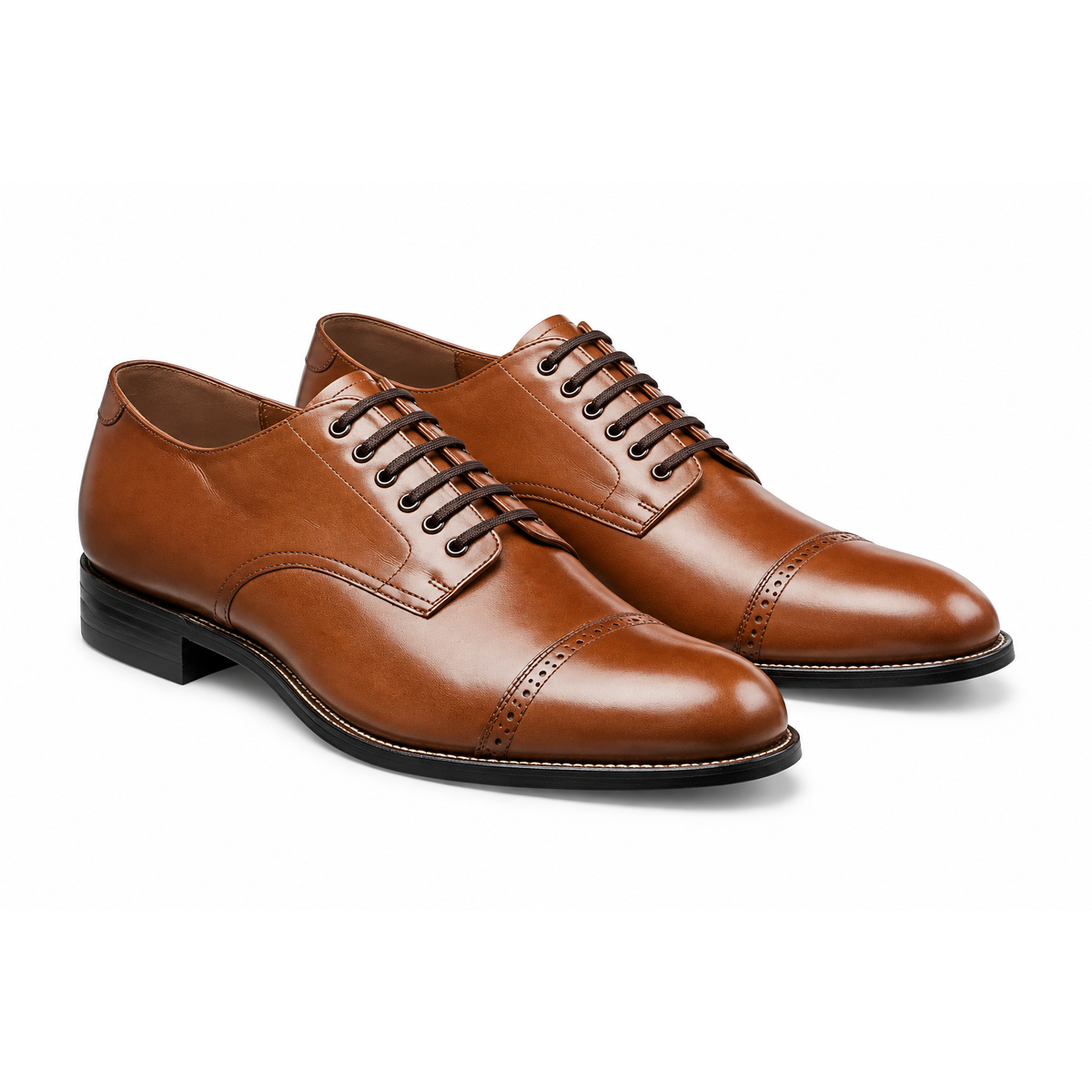00012-40 Oak , Stacy Adams Leather Shoes Madison Lace Up Cap Toe