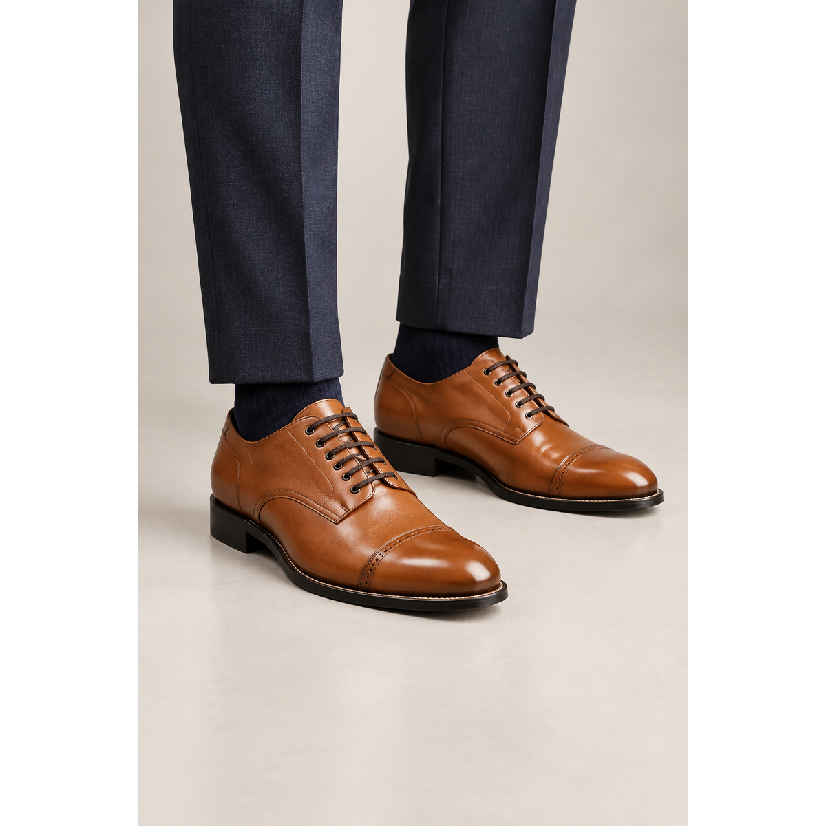 00012-40 Oak , Stacy Adams Leather Shoes Madison Lace Up Cap Toe